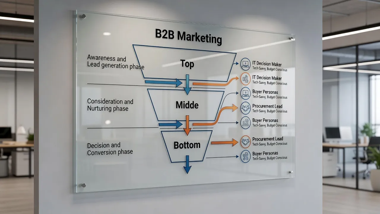 B2B content marketing strategy funnel mapping search intent to buyer personas