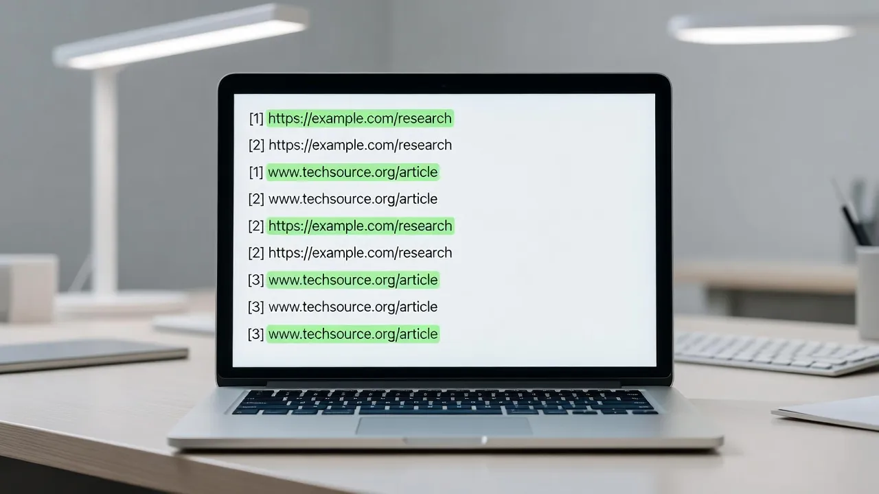 Screenshot style mockup of an AI chat answer highlighting inline source citations.