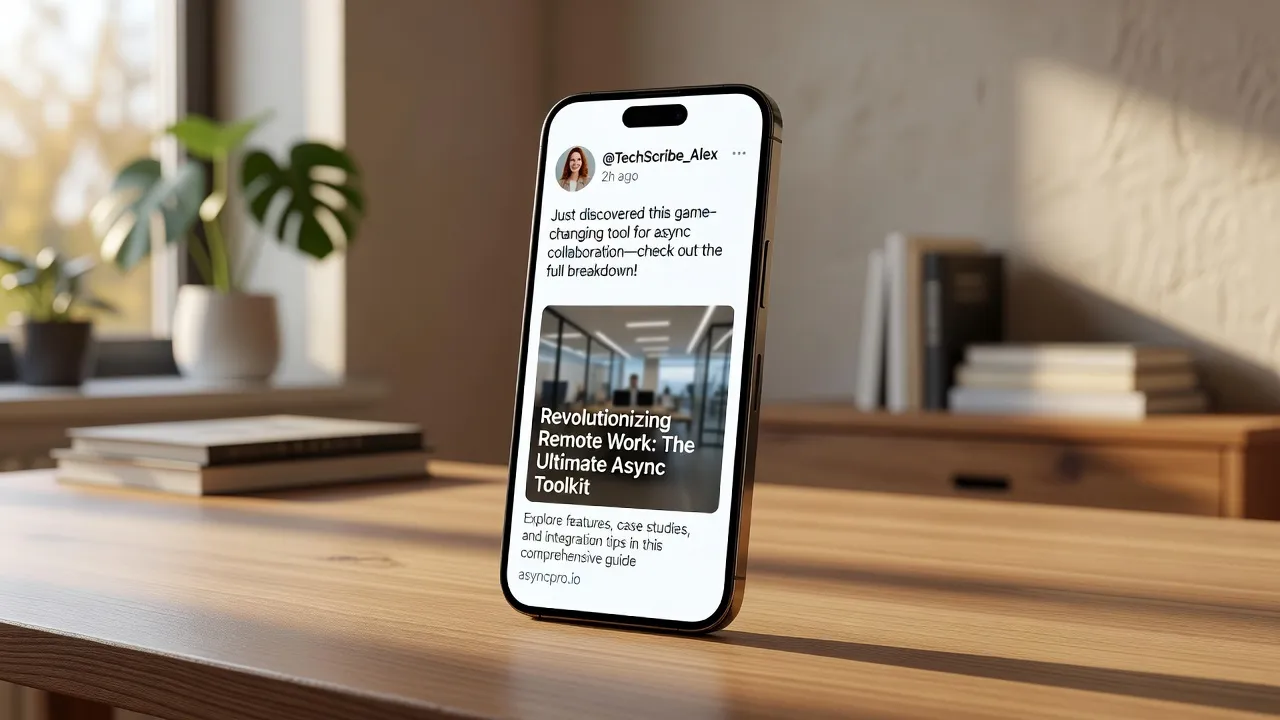 A mobile screen displaying a social media post with a contextual link preview embedded inside the thread.