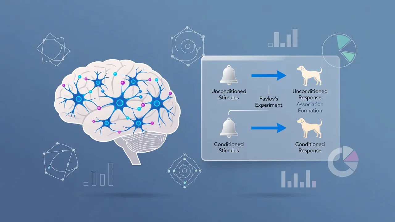 3D visual illustration showing brain memory circuits connecting extinction and spontaneous recovery concepts.
