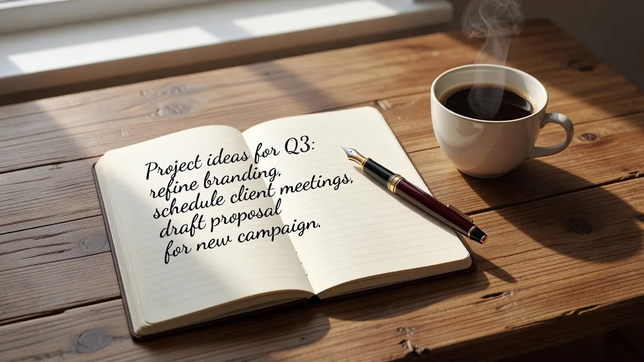 Open notebook with fountain pen and modern desk accessories illustrating effective writing tips and revision techniques.